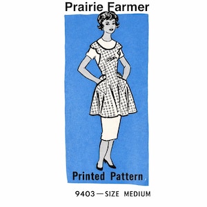 1950s Fitted Kitchen Apron Pattern Prairie Farmer 9403 Size Medium