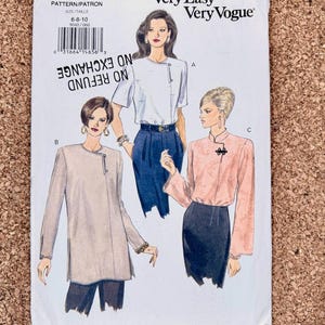 May include: A vintage Very Easy Very Vogue sewing pattern, featuring illustrations of three different women's tops and jackets. The pattern number is 9040, with sizes 6-8-10. The cover is white with text and illustrations.