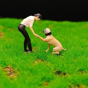 1:87 Mädchen und Hund - Kreative Fotoszene Miniaturmodell Street View Requisiten
