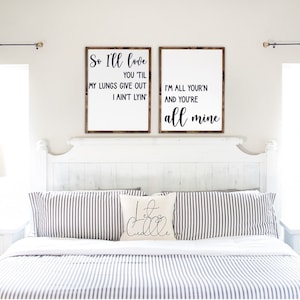 All Your'n Tyler Childers Lyrics Wall Decor | Set of 2 Framed Canvas Signs | All Your'n Lyrics Signs