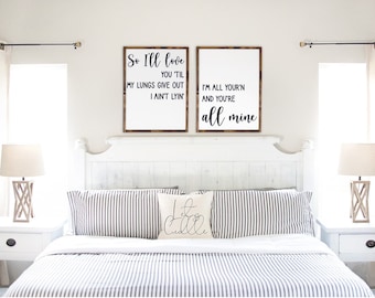 All Your&#39;n Tyler Childers Lyrics Wall Decor | Set of 2 Framed Canvas Signs | All Your&#39;n Lyrics Signs