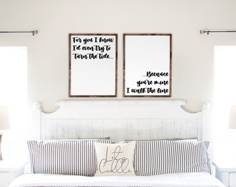 Walk The Line Lyrics Wall Decor | Set of 2 Framed Canvas Signs | Johnny Cash Lyrics Signs