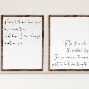 Tyler Childers Feathered Indians Lyrics Wall Decor | Set of 2 Framed Canvas Signs | Feathered Indians Lyrics Signs