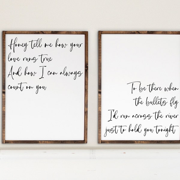 Tyler Childers Feathered Indians Lyrics Wall Decor | Set of 2 Framed Canvas Signs | Feathered Indians Lyrics Signs