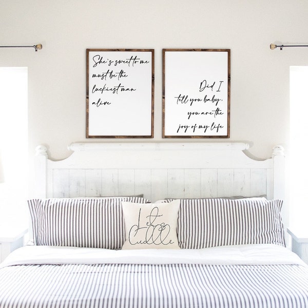 Joy of My Life Lyrics Wall Decor | Set of 2 Framed Canvas Signs | Joy of My Life Canvas Lyrics Signs