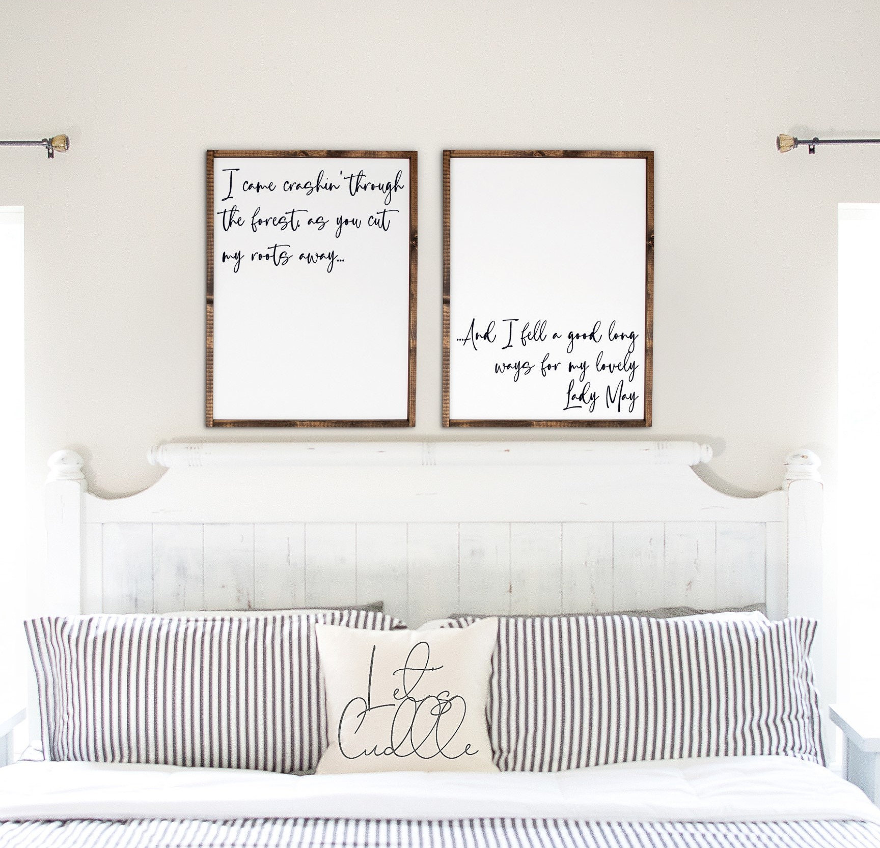 Tyler Childers Lyrics Wall Decor | Set of 2 Framed Canvas Signs | Lady May Lyrics Signs