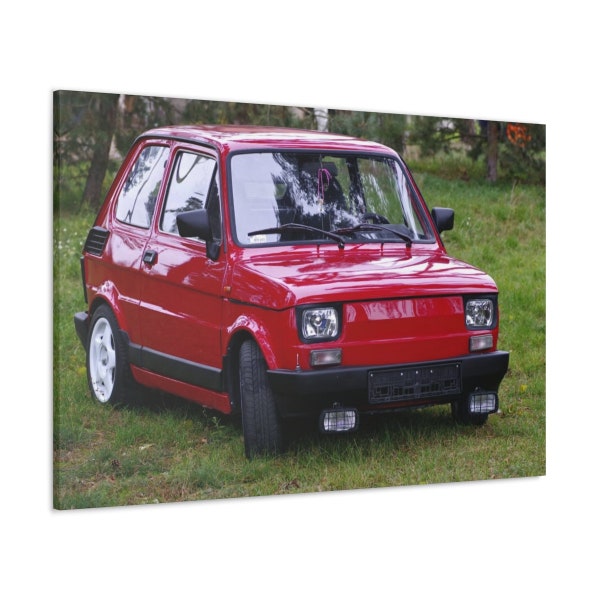 Polski Maluch Canvas Gallery Wrap, Fiat 126p, Fiat Wall art, Fiat Home Decor