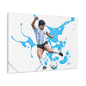 Diego Maradona Canvas Gallery Wrap, Argentina Soccer, Maradona, Soccer Player, Soccer Fan Gift, Soccer Wall Art