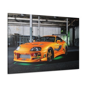 Toyota Supra Wall Decor, Fast & Furious Canvas, Extra Large Canvas, Paul Walker Car, 2JZ Supra Print, Modified Car Canvas, Man Cave Gift