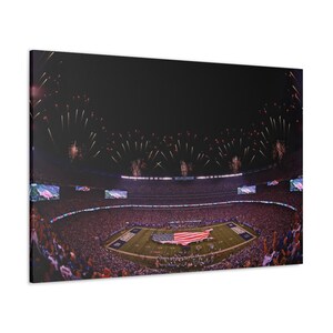 NY Giants Fireworks Canvas Gallery Wrap, NY Giants American Flag, NY Giants Stadium American Flag