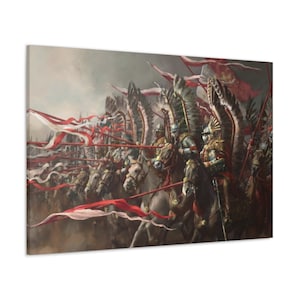 Polish Hussar Army Canvas Gallery Wrap, Hussars, Polish Army, Hussar Warriors Home Decor, Polish Art