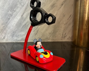 Mickey Mouse Figurine, Red Car Desk Paperweight, Disney Decor