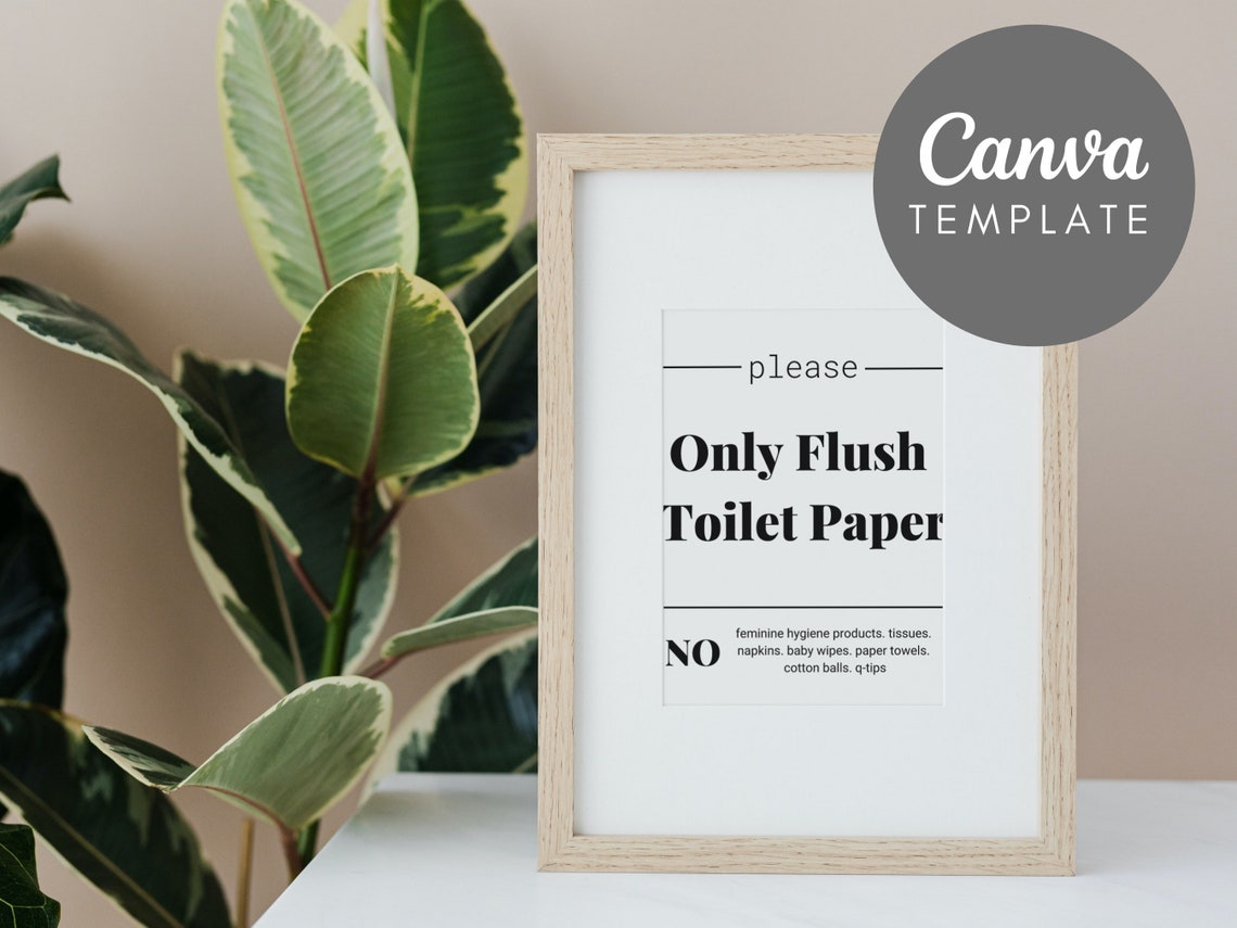 Please Do Not Flush Guest Bathroom Sign Airbnb Sign Etsy