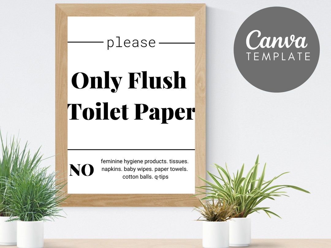 Please Do Not Flush Guest Bathroom Sign Airbnb Sign Etsy