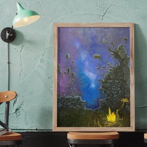 Cosmic Art Print, Surreal Wall Art, Galaxy Art Decor, Digital Art Print, Space Wall Art, Whimsical Art, Fantasy Decor, Digital Download