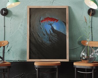 Vintage druckbare surreale Landschaft, abstrakte Druck Wandkunst, digitaler Download Kunst, konzeptuelle Kunst Druck, jetzt angesagt Digitaldrucke