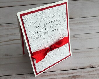 Handmade, Christmas, Snowflakes, Winter, Let it snow, Greeting Card