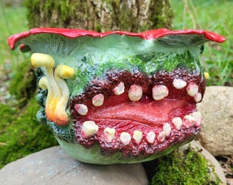 Maceta con forma de seta zombi / Decoración inspirada en The Last of Us / Maceta espeluznante con forma de cordyceps para fans del terror y los videojuegos