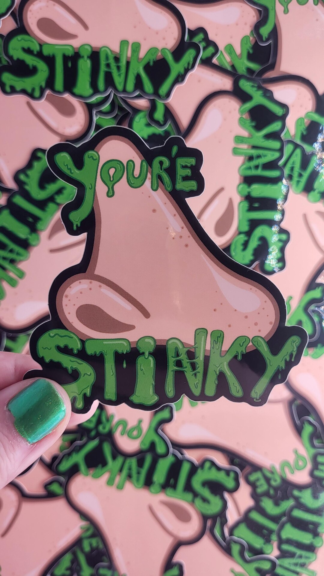 Stinky Lettering You're Stinky Sticker | Big Nose With Snot Letters | Odd Gifts and ...