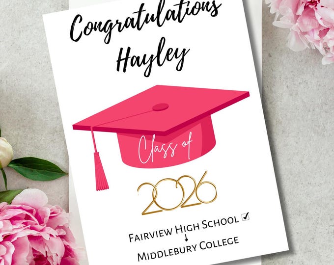 Personalized Graduation Card 2026, Customizable Graduation Card, Congratulations Graduate Card, Graduation Gift