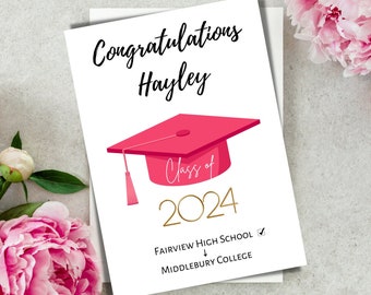 Personalized Graduation Card 2024, Customizable Graduation Card, Congratulations Graduate Card, Graduation Gift