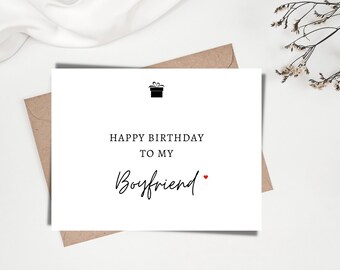 Birthday Card For Boyfriend, Boyfriend Birthday Card, Romantic Birthday Note Card, Birthday Card for Significant Other with envelope