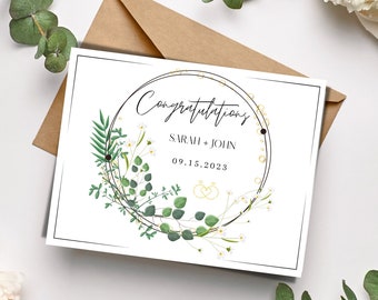 Personalized Floral Wedding Congratulations Card