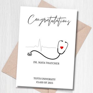 Doctor Graduation Card, Customizable Medical School Graduate Card image 2