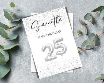 Personalized Birthday Card with Age, Custom Age Birthday Card, Customizable Birthday Card, Custom name Birthday Card with envelope