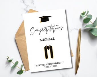 Personalized Graduation Card 2026, Masters Graduation Card, Custom Graduation Card, High School Graduation Card,College Graduation Card 2026