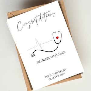 Doctor Graduation Card, Customizable Graduation Card for Doctor, Medical School Grad, Congratulations Graduate Card, College Graduation Gift