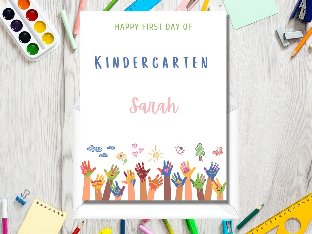 First Day Of Kindergarten Card Custom Happy First Day Of School First day of kindergarten card custom happy first day of school