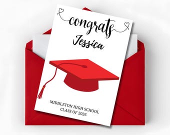 Personalized Graduation Cards 2026, Customizable Graduation Card, Congratulations Graduate Card With Name, Graduation Gift 2026