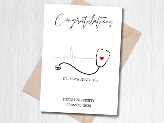 Doctor Graduation Card, Customizable Graduation Card for Doctor, Medical School Grad, Congratulations Graduate Card, College Graduation Gift
