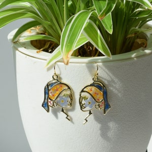 Forget me not dried flower earrings, handmade pressed flower epoxy resin earrings, dangle drop earrings, floral earring,perfect gift for her