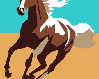 Running Horse Twin Quilt Paper Piecing Pattern