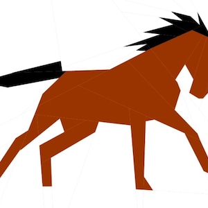 Running horse paper piecing pattern