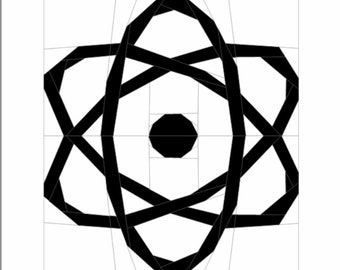 Atom paper piecing pattern