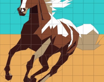 Running Horse Twin Quilt Paper Piecing Pattern