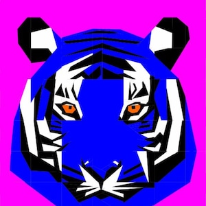 Tiger Foundation Paper Piecing Pattern