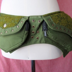 Festival pocket belt, bum bag with lace detailing, fair trade bag, festival fanny pack, stylish waist pouch for concerts