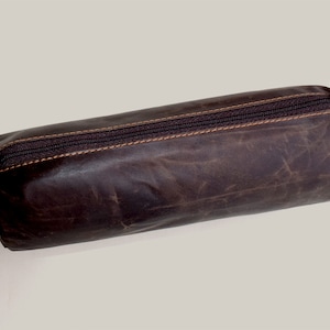 Custodia in pelle, astuccio per matite per artisti, beauty case in pelle per uomini e donne, piccolo astuccio da viaggio, portagioie,