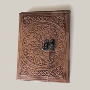 Celtic symbol leather journal, leather travel notebook, leather cover notebook, leather sketchbook, engraved leather journal