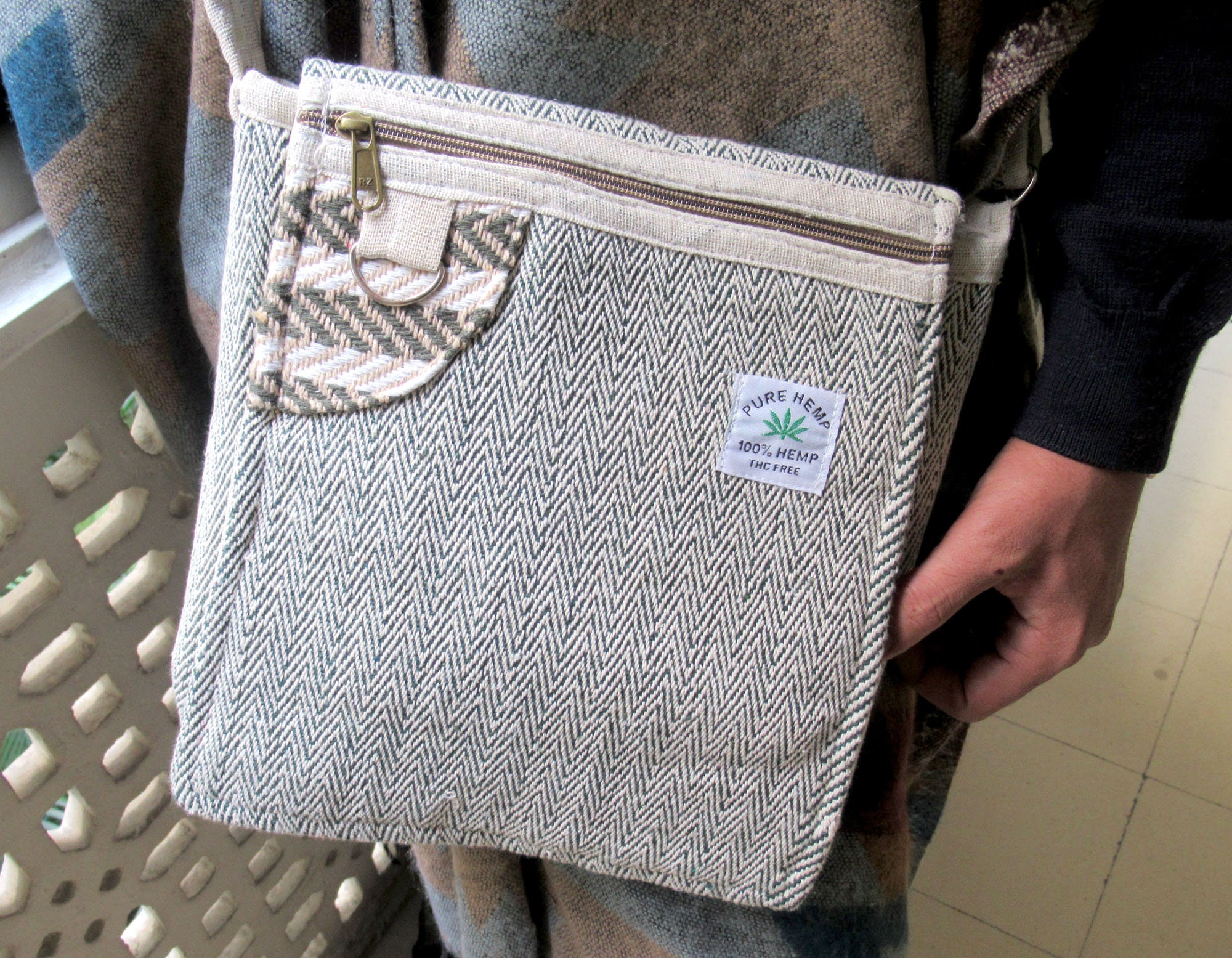 Handmade Hemp Himalayan Sling Bag  1  Haat Ghar Your neighbourhood  haatghar shopping experience