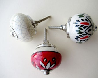 Hand-Painted Ceramic Door Knob, Rustic Home Decor