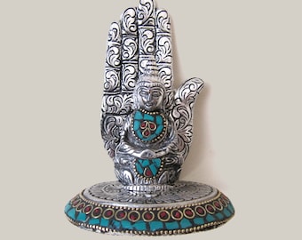 Handgjord Buddha handrökelsekare, indisk meditationsdekor