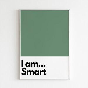 Impressão &quot;I Am Smart&quot; | Arte de parede, Parede de galeria, Impressão colorida, Quarto infantil, Impressão para berçário | Download digital