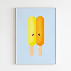 Yellow Ice Lolly Print | Ice Cream Print, Summer Print, Wall Art, Nursery Print, Fun Kids Room Print | Digital Download
