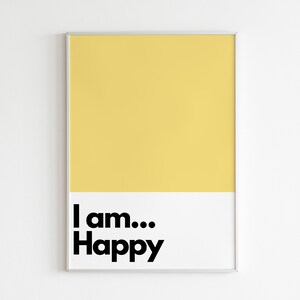 Impressão &quot;Eu Sou Feliz&quot; | Arte de Parede, Parede de Galeria, Impressão Colorida, Quarto Infantil, Impressão para Berçário | Download Digital
