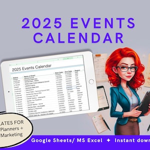 2025 EVENTS CALENDAR Template | Event Organizer, Event Planner, Event Strategy, Marketing Strategy, Business Tool